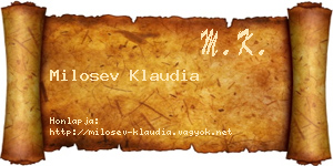 Milosev Klaudia névjegykártya